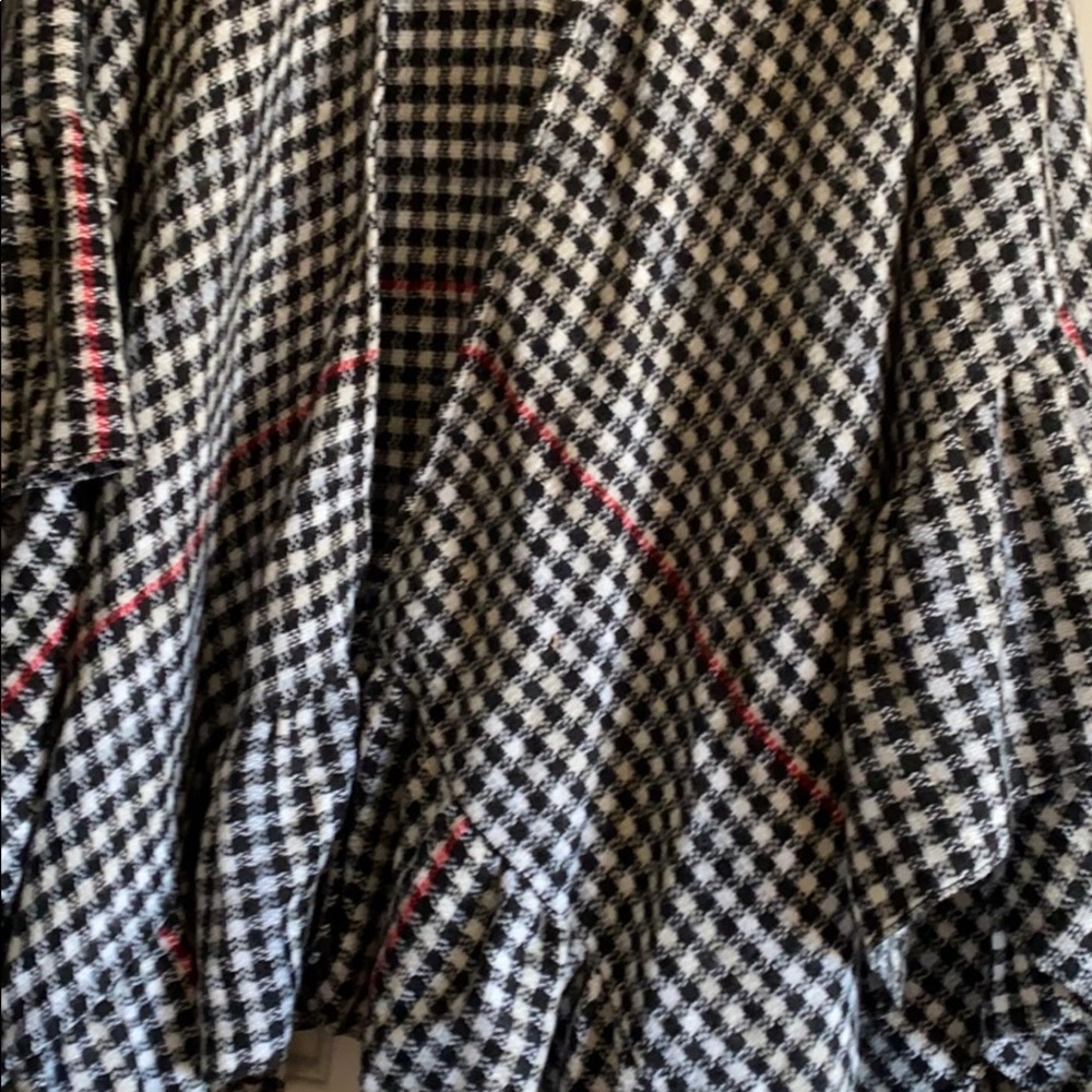 Torrid BLACK GINGHAM RUFFLE RUANA CAPE - Picture 5 of 6